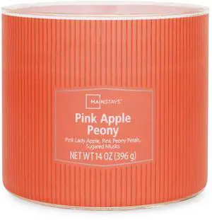Mainstays Apple Peony Fragrance 3-Wick Textured Wrapped Jar Candle, 14 oz Mainstays Apple Peony Fragrance 3-Wick Textured Wrapped Jar Candle, 14 oz