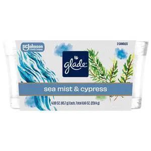 Glade Candles, Sea Mist & Cypress, Fresh Collection, 8.16 oz, Pack of 2 Glade Candles, Sea Mist & Cypress, Fresh Collection, 8.16 oz, Pack of 2