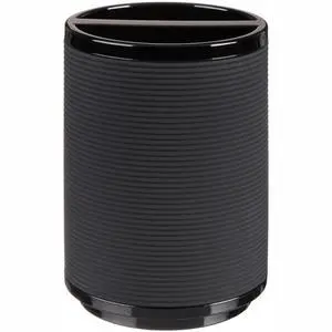 Mainstays Soft Touch Black Plastic Toothbrush Holder for Adults and Kids Mainstays Soft Touch Black Plastic Toothbrush Holder for Adults and Kids