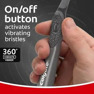 Colgate 360 Vibrate Charcoal Battery Powered Electric Toothbrush with Soft Bristles, 1 Pack Colgate 360 Vibrate Charcoal Battery Powered Electric Toothbrush with Soft Bristles, 1 Pack