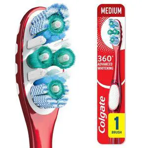 Colgate 360 Advanced Whitening Toothbrush, Medium Adult Toothbrush, 1 Pack Colgate 360 Advanced Whitening Toothbrush, Medium Adult Toothbrush, 1 Pack