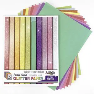 ArtSkills Pastel Glitter Paper, 11" x 14", 10 Assorted Sheets for Arts, Crafts, Scrapbooking & Card Making ArtSkills Pastel Glitter Paper, 11" x 14", 10 Assorted Sheets for Arts, Crafts, Scrapbooking & Card Making