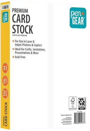Pen+Gear Premium White Index Card Stock, 8.5" x 11", 199 GSM, 150 Sheets Pen+Gear Premium White Index Card Stock, 8.5" x 11", 199 GSM, 150 Sheets