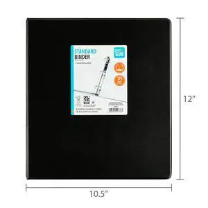 Pen+Gear 1" 3-Ring Standard Binder, Black Pen+Gear 1" 3-Ring Standard Binder, Black
