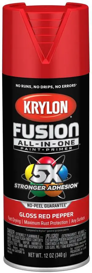 Krylon Fusion All-In-One, Gloss, Red Pepper, 12 oz Krylon Fusion All-In-One, Gloss, Red Pepper, 12 oz