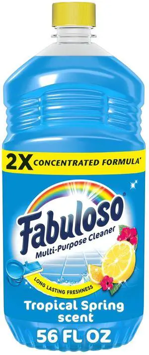 Fabuloso 2X Multi-Purpose Cleaner, No Rinse Floor Cleaner, Tropical Spring Scent, 56 fl oz Fabuloso 2X Multi-Purpose Cleaner, No Rinse Floor Cleaner, Tropical Spring Scent, 56 fl oz