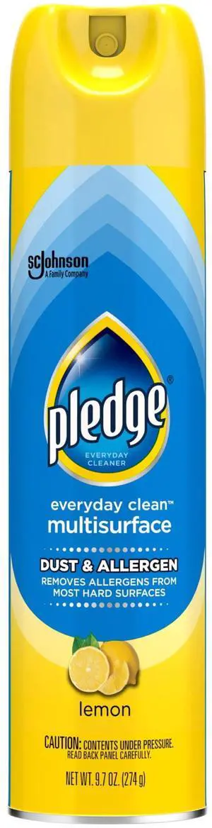 Pledge Clean It Dust & Allergen Multi Surface Cleaner Spray, Spring Cleaning Supplies, Lemon Scent, 9.7 Ounce Pledge Clean It Dust & Allergen Multi Surface Cleaner Spray, Spring Cleaning Supplies, Lemon Scent, 9.7 Ounce