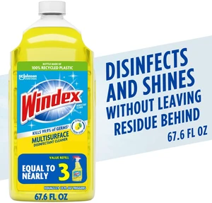 Windex Disinfectant Cleaner Multi-Surface Refill, Citrus Fresh, 67.6 fl oz Windex Disinfectant Cleaner Multi-Surface Refill, Citrus Fresh, 67.6 fl oz