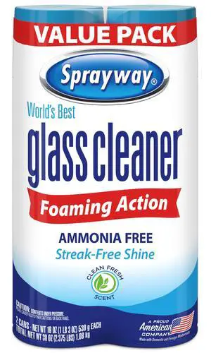 Sprayway Glass Cleaner Foaming Aerosol Spray, Pack of 2, 19oz, Ammonia-Free, Streakless, Fast-Acting, Fresh Scent, Cleans and Polishes Glass Surfaces, Removes Fingerprint Sprayway Glass Cleaner Foaming Aerosol Spray, Pack of 2, 19oz, Ammonia-Free, Streakless, Fast-Acting, Fresh Scent, Cleans and Polishes Glass Surfaces, Removes Fingerprint
