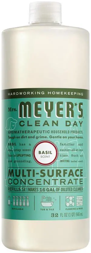 Mrs. Meyer's Clean Day Multi-Surface Cleaner Concentrate, Basil, 32fl oz Mrs. Meyer's Clean Day Multi-Surface Cleaner Concentrate, Basil, 32fl oz