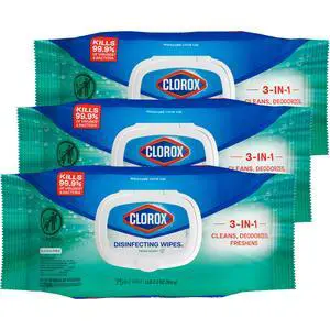 Clorox Disinfecting Wipes, Fresh Scent, 75 Count, 3 Pack Clorox Disinfecting Wipes, Fresh Scent, 75 Count, 3 Pack