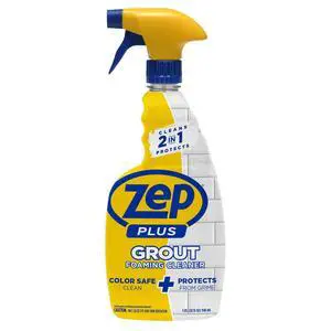 Zep Plus Grout Foaming Cleaner, 32 Fl Oz, R54212 - 2-in-1 Cleaner Protects Grout from Water, Dirt & Grime Zep Plus Grout Foaming Cleaner, 32 Fl Oz, R54212 - 2-in-1 Cleaner Protects Grout from Water, Dirt & Grime