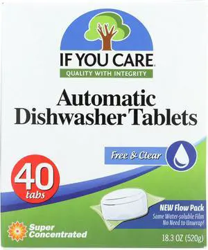 If You Care Dishwasher Tablets 40 Count - Powerful Plant Based Concentrated Biodegradable Natural Dishwasher Detergent If You Care Dishwasher Tablets 40 Count - Powerful Plant Based Concentrated Biodegradable Natural Dishwasher Detergent