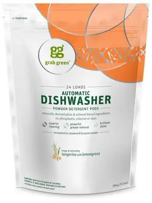 Grab Green Dishwasher Pods, Tangerine with Lemongrass, 24 Count Grab Green Dishwasher Pods, Tangerine with Lemongrass, 24 Count