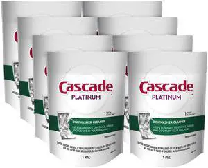 Cascade Platinum Dishwasher Cleaner Pods, Fresh Scent, 1 Count (8 Pack) Cascade Platinum Dishwasher Cleaner Pods, Fresh Scent, 1 Count (8 Pack)