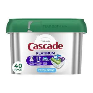 Cascade Platinum Dishwasher Pods, Fresh, 40 Count Cascade Platinum Dishwasher Pods, Fresh, 40 Count