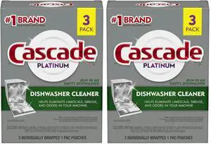 Cascade Platinum Dishwasher Cleaner, 3 Count (Pack of 2) Cascade Platinum Dishwasher Cleaner, 3 Count (Pack of 2)