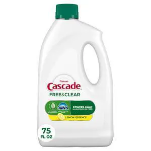 Cascade Free & Clear Dishwasher Detergent Liquid Gel, Lemon, 75oz Cascade Free & Clear Dishwasher Detergent Liquid Gel, Lemon, 75oz