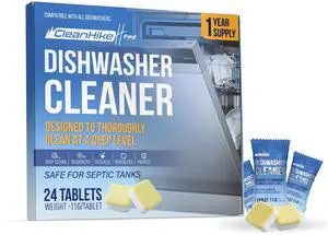 CleanHike 24-Pack Dishwasher Cleaner & Deodorizer Tablets Citric Acid CleanHike 24-Pack Dishwasher Cleaner & Deodorizer Tablets Citric Acid