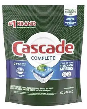 Cascade Complete ActionPacs, Dishwasher Detergent, Lemon Scent, 27 Count Cascade Complete ActionPacs, Dishwasher Detergent, Lemon Scent, 27 Count