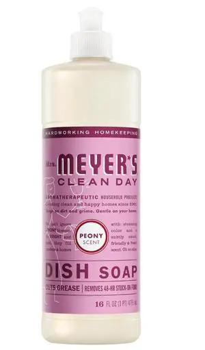 MRS. MEYER'S CLEAN DAY Liquid Dish Soap, Peony Scent, 16 Fl Oz Bottle MRS. MEYER'S CLEAN DAY Liquid Dish Soap, Peony Scent, 16 Fl Oz Bottle