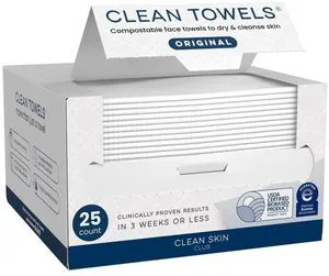 Clean Skin Club Clean Towels 100% USDA Biobased Disposable Face Towel, Makeup Remover Dry Wipes, Ultra Soft, Eczema Association Accepted, 1 Pack, 25 Count Clean Skin Club Clean Towels 100% USDA Biobased Disposable Face Towel, Makeup Remover Dry Wipes, Ultra Soft, Eczema Association Accepted, 1 Pack, 25 Count