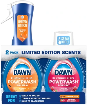 Dawn Powerwash Spray Dish Soap, Pumpkin Spice + Frosted Cranberry, 1 Starter Kit + 1 Refill, 2x16 Fl Oz Dawn Powerwash Spray Dish Soap, Pumpkin Spice + Frosted Cranberry, 1 Starter Kit + 1 Refill, 2x16 Fl Oz