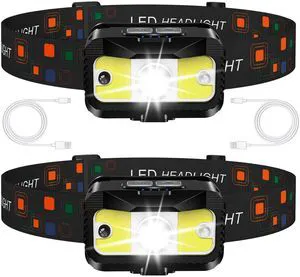 MIOISY Rechargeable Ultra Bright LED Headlamp Flashlight 2 Pack MIOISY Rechargeable Ultra Bright LED Headlamp Flashlight 2 Pack