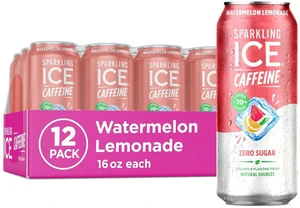 Sparkling Ice Watermelon Lemonade Sparkling Water, Caffeine, Zero Sugar, Antioxidants and Vitamins, 16fl oz Cans (Pack of 12) Sparkling Ice Watermelon Lemonade Sparkling Water, Caffeine, Zero Sugar, Antioxidants and Vitamins, 16fl oz Cans (Pack of 12)