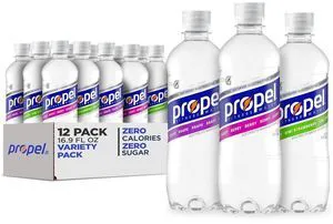 Propel 16.9Fl Oz (Pack of 12) 3 Flavor Variety Pack, Zero Calorie Sports Drinking Water with Electrolytes and Vitamins C&E Propel 16.9Fl Oz (Pack of 12) 3 Flavor Variety Pack, Zero Calorie Sports Drinking Water with Electrolytes and Vitamins C&E