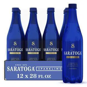 Saratoga Sparkling Spring Water, 12-Pack, 28 Fl Oz, Recycled PET Plastic Bottles Saratoga Sparkling Spring Water, 12-Pack, 28 Fl Oz, Recycled PET Plastic Bottles