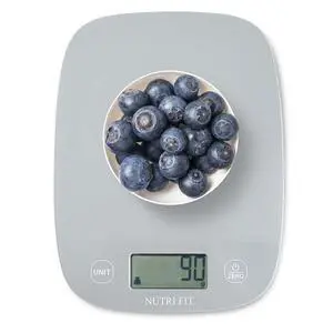 NUTRI FIT 11lb Digital Food Scale, Grams & Ounces, Grey NUTRI FIT 11lb Digital Food Scale, Grams & Ounces, Grey