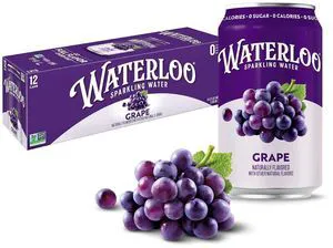 Waterloo Sparkling Water, Grape, 12 Fl Oz Cans (Pack of 12) Waterloo Sparkling Water, Grape, 12 Fl Oz Cans (Pack of 12)