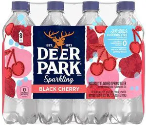Deer Park Sparkling Water, Black Cherry, 16.91fl oz, Pack of 8 Deer Park Sparkling Water, Black Cherry, 16.91fl oz, Pack of 8