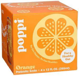 Poppi Orange Prebiotic Soda 4 Pack Poppi Orange Prebiotic Soda 4 Pack