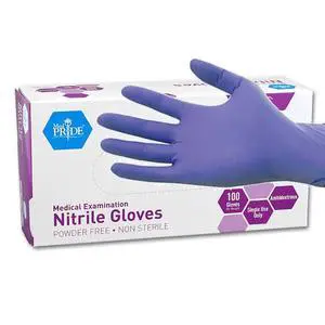 MedPride Powder-Free Nitrile Exam Gloves, Medium, Iris Blue, Box of 100 MedPride Powder-Free Nitrile Exam Gloves, Medium, Iris Blue, Box of 100