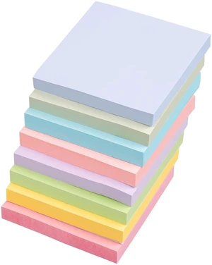 8-Pack Pastel Self-Stick Sticky Notes 3x3in, 800 Sheets for School Office 8-Pack Pastel Self-Stick Sticky Notes 3x3in, 800 Sheets for School Office