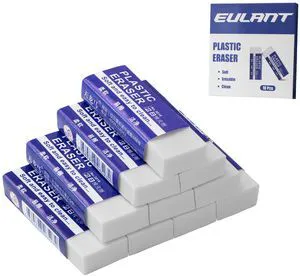 2B Pencil Erasers, White, 10Pieces, for School Kids 2B Pencil Erasers, White, 10Pieces, for School Kids