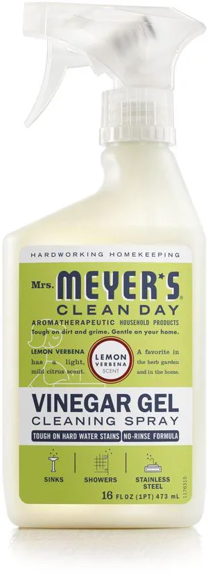 Mrs. Meyer's Clean Day Vinegar Gel Cleaning Spray, Lemon Verbena, 16 fl oz Mrs. Meyer's Clean Day Vinegar Gel Cleaning Spray, Lemon Verbena, 16 fl oz
