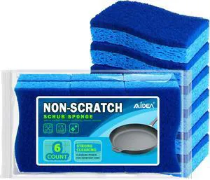 AIDEA Kitchen Sponges 6Count, Non-Scratch Scrub Sponge, Dish Sponges AIDEA Kitchen Sponges 6Count, Non-Scratch Scrub Sponge, Dish Sponges