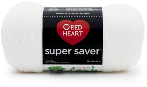 Red Heart Super Saver 4 Medium Acrylic Yarn, White, 7oz/198g, 364 Yards Red Heart Super Saver 4 Medium Acrylic Yarn, White, 7oz/198g, 364 Yards