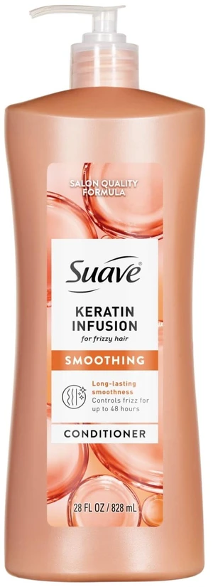 Suave Keratin Infusion Smoothing Conditioner for Frizzy Hair, 48HR Frizz Control, 28 fl oz Suave Keratin Infusion Smoothing Conditioner for Frizzy Hair, 48HR Frizz Control, 28 fl oz