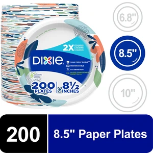Dixie Disposable Paper Plates 8.5in Multi-Color 200 Count Dixie Disposable Paper Plates 8.5in Multi-Color 200 Count