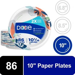Dixie Disposable Paper Plates 10in Multi-Color 86 Count Dixie Disposable Paper Plates 10in Multi-Color 86 Count
