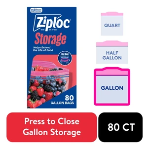 Ziploc Gallon Storage Bags, 80 Count, for Food and School Supplies Ziploc Gallon Storage Bags, 80 Count, for Food and School Supplies