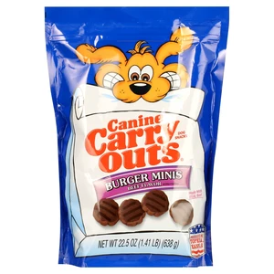 Canine Carry Outs Burger Minis Beef Flavor Dog Treats, 22.5oz Bag Canine Carry Outs Burger Minis Beef Flavor Dog Treats, 22.5oz Bag