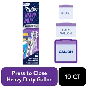 Ziploc Heavy Duty Gallon Storage Bags, Seal Top Closure, 10 Ct Ziploc Heavy Duty Gallon Storage Bags, Seal Top Closure, 10 Ct