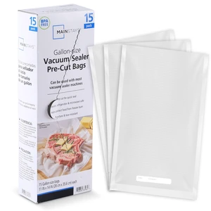 Mainstays Vacuum Sealer Bags, Gallon, 11in x 14in, 15Count, BPA-Free, for Food Storage and Sous Vide, Works with All Brands Food Vacuum Sealer Machines Mainstays Vacuum Sealer Bags, Gallon, 11in x 14in, 15Count, BPA-Free, for Food Storage and Sous Vide, Works with All Brands Food Vacuum Sealer Machines