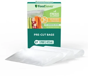 FoodSaver Pint Vacuum Seal Freezer Bags, 27 Count, Pre-Cut, BPA-Free, for Food Storage, Sous Vide, and Meal Prep FoodSaver Pint Vacuum Seal Freezer Bags, 27 Count, Pre-Cut, BPA-Free, for Food Storage, Sous Vide, and Meal Prep