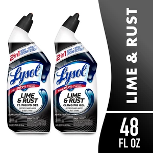 Lysol Toilet Bowl Cleaner Clinging Gel, Lime & Rust Remover, Disinfecting Bathroom Cleaner, 24 fl oz (2 Pack) Lysol Toilet Bowl Cleaner Clinging Gel, Lime & Rust Remover, Disinfecting Bathroom Cleaner, 24 fl oz (2 Pack)